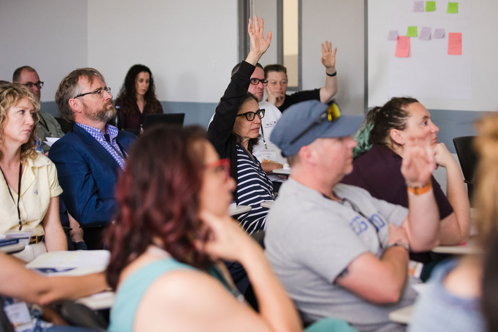 Teachers at the 2025 California Teachers Collaborative attend a workshop on Jewish peoplehood and identity