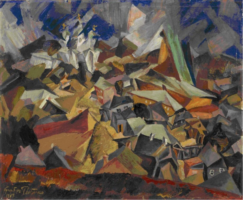 Representation of a shtetl in Issachar Ber Ryback’s painting ‘Town’ (1917)
